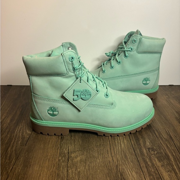 Mint Green Rare 50th Anniversary Timberland Boots - Picture 2 of 8